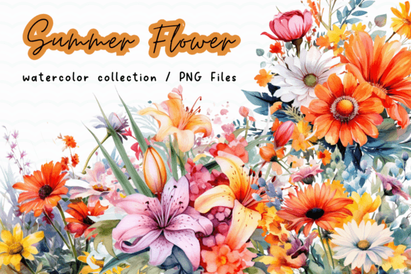 Download Summer Flower Watercolor Clipart - Summer flower watercolor Collection
