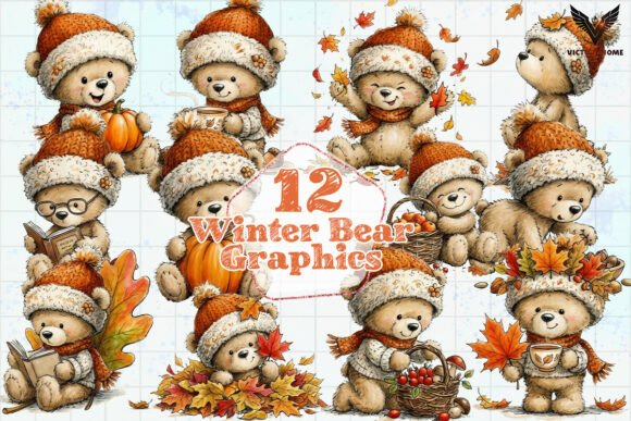 Download Watercolor Winter Bear Graphics PNG - Graphic Collection