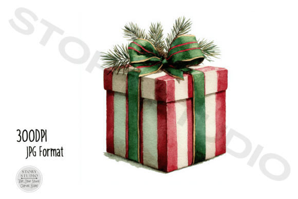 Download Watercolor Christmas Gift Boxes Set - Watercolor christmas Collection