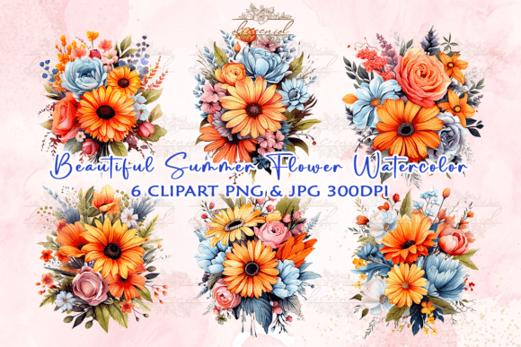 Download Summer Flower Watercolor Clipart - Summer flower watercolor Collection