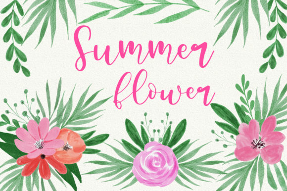 Download Summer Flower Watercolor Clip Art - Summer flower watercolor Collection