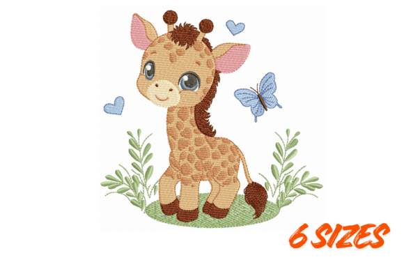 Download Cute Baby Giraffe Embroidery Design - Giraffe Collection