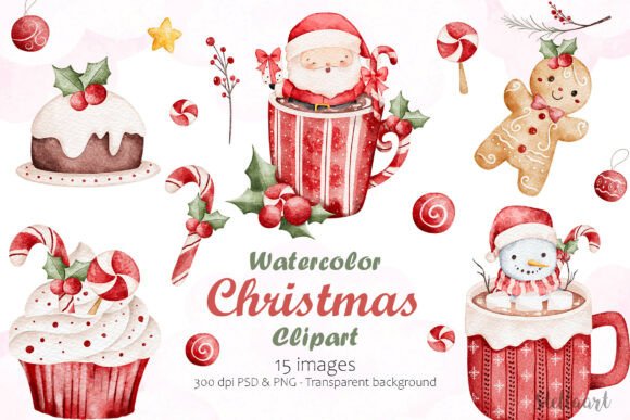 Download Watercolor Christmas Clipart - Watercolor christmas Collection