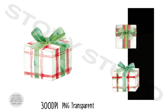 Download Watercolor Christmas Gift Box Set - Watercolor christmas Collection
