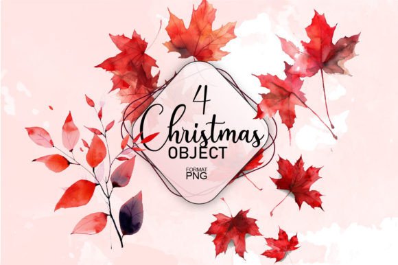 Download Watercolor Christmas Leaf Pack PNG - Watercolor christmas Collection